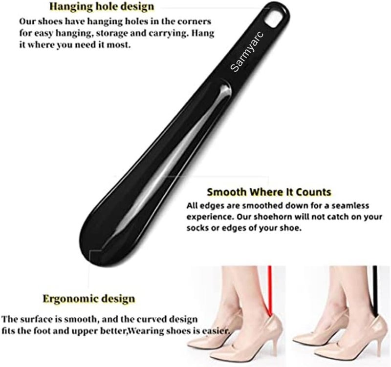 Sarmyarc Shoe Horn,2 Pack Plastic Shoe Horns, 10.3 Inches - Shoe Horns for Men, Women,Seniors& Kids Portable for Travel Use - Image 3